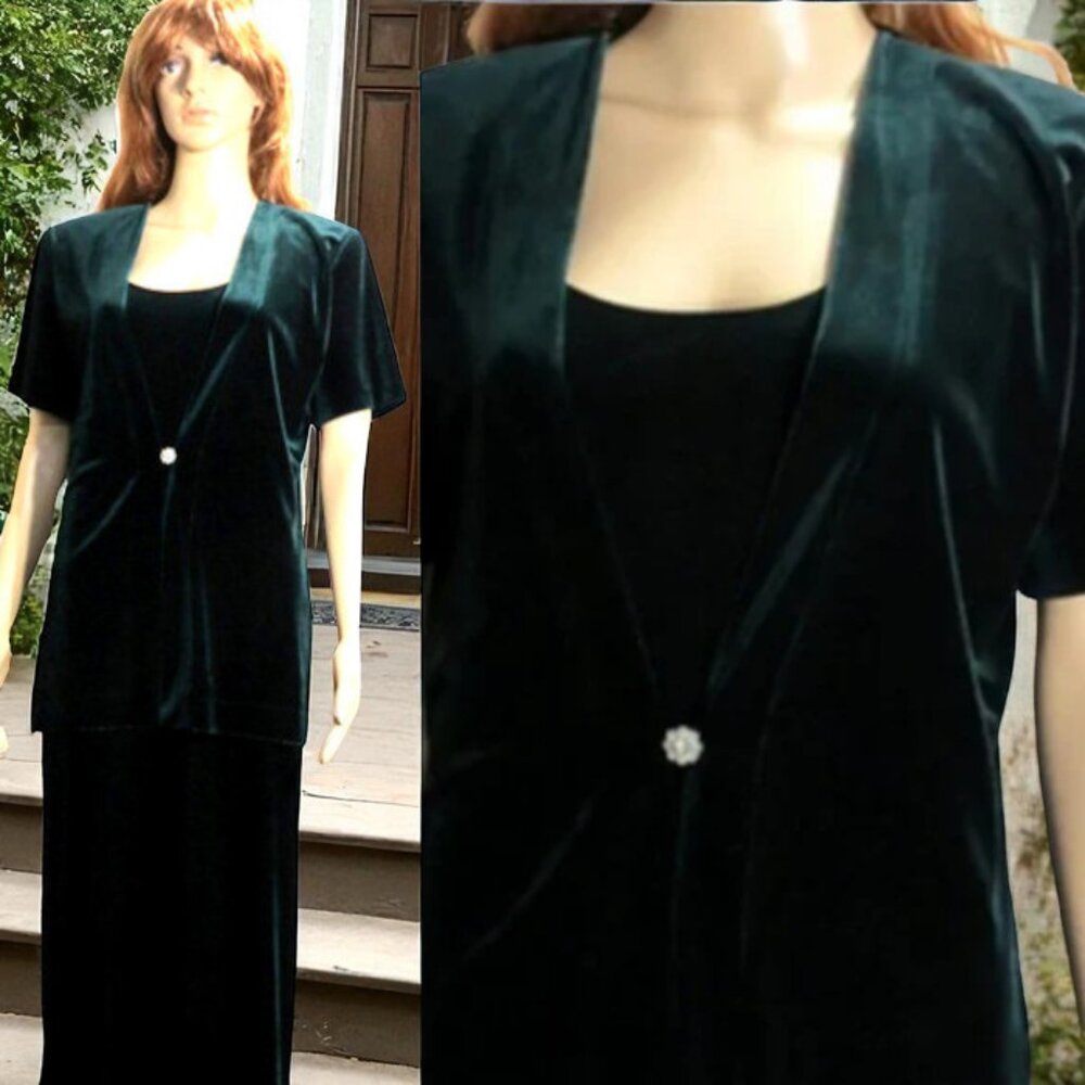 Green Velvet Long Gown